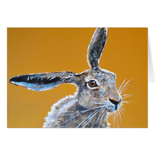 Pensive Hare Card. (Voorkant Horizontaal)