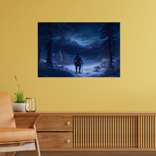 Pensive Knight of the Winter Wonderland Poster