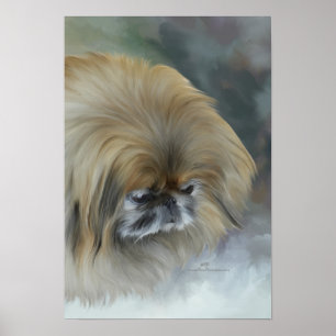 Pensive Pekingese Poster