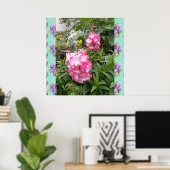 Penstemon Pink Flower Floral Foto Garden Poster (Thuiskantoor)