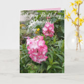 Penstemon Pink Flower Garden floral Birthday Card Kaart (Gele Bloem)