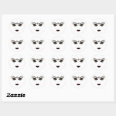 Pentacle Beauty Face Lashes & Dark Lips Makeup Ronde Sticker (Vel)