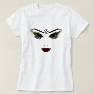 Pentacle Beauty Face Wimpers & Donkere Lippen Make T-shirt