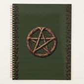 Pentacle de brindille de bois vert olive Wiccan (Devant)