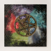 Pentacle Elemental Triskelion Moon Ornament Legpuzzel (Horizontaal)