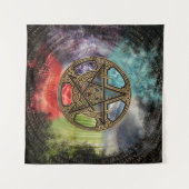 Pentacle Elemental Triskelion Moon Ornament Wandkleed (Voorkant (horizontaal))