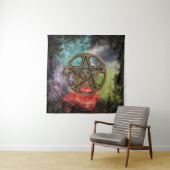 Pentacle Elemental Triskelion Moon Ornament Wandkleed (In situ)
