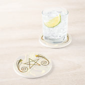 Pentacle Goldtone Zandsteen Onderzetter (Zijkant)