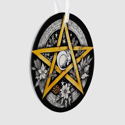 Pentacle gothique Yule Tree noir et blanc (devant)