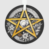 Pentacle gothique Yule Tree noir et blanc (dos)