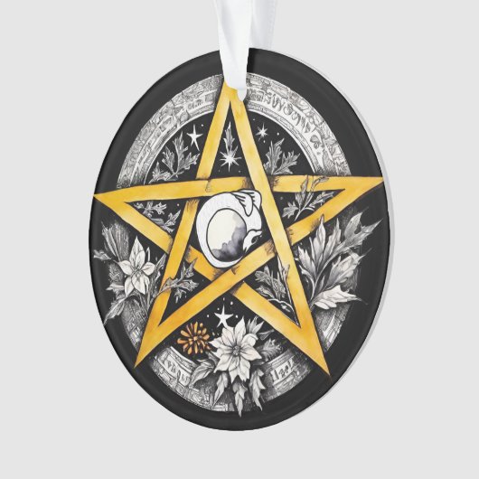 Pentacle gothique Yule Tree noir et blanc (devant)