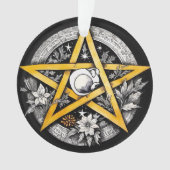 Pentacle gothique Yule Tree noir et blanc (devant)