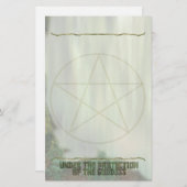 Pentacle, onder bescherming van de godin briefpapier (Voorkant / Achterkant)
