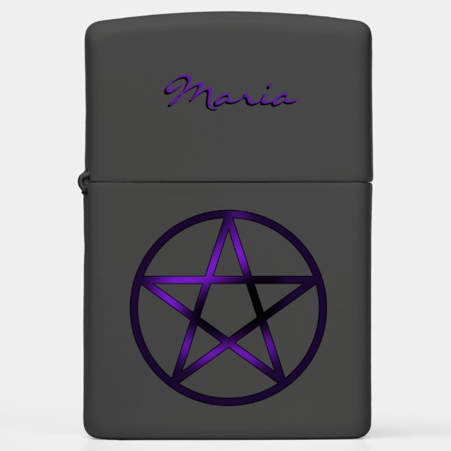 Pentacle - Paarse persoonlijke Zippo Lighter (Voorkant)