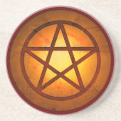 Pentacle Red Fire Zandsteen Onderzetter (Voorkant)