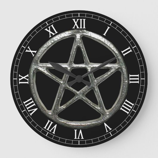 Pentacle Round Roman Numeraalklok Grote Klok (Voorkant)