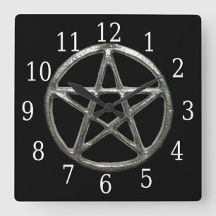 Pentacle Square Clock Vierkante Klok