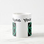 Pentacle Turquoise personnalisé Wiccan Mug (Centre)