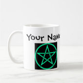 Pentacle Turquoise personnalisé Wiccan Mug (Gauche)