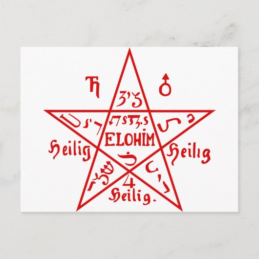 Pentacle uit het Zesde Boek van Mozes Briefkaart (Voorkant)