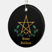 Pentacle Witchy Keramisch Ornament (Links)
