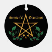 Pentacle Witchy-Ornament Metalen Ornament (Achterkant)