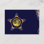 PENTAGON Monogram, geel topaz, blauw Visitekaartje (Achterkant)