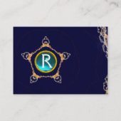 PENTAGON Monogram Turquase Aquamarlne, blauw Visitekaartje (Achterkant)