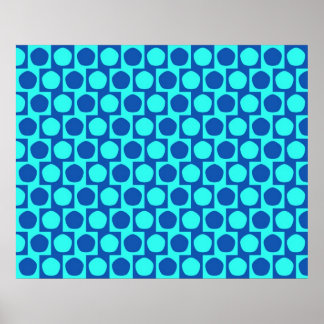 Pentagons blauw optisch verblindingsdoekje wandeff poster