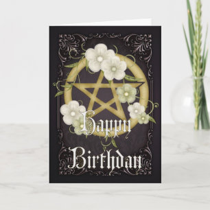 Pentagram 2 Wicca Bonne carte d'anniversaire