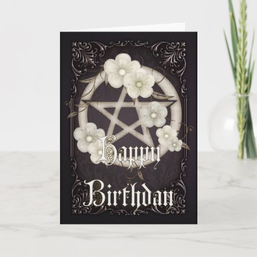 Pentagram 3 Wicca Bonne carte de voeux d'anniversa (Devant)