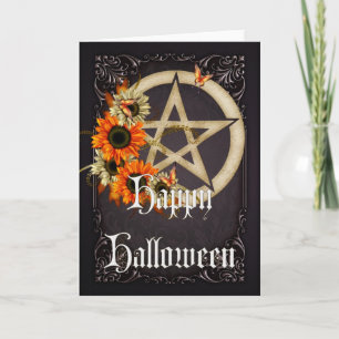 Pentagram 6 Wicca Happy Halloween Carte de voeux