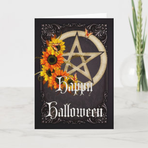 Pentagram 7 Wicca Happy Halloween Carte de voeux