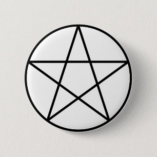 Pentagram binnen cirkel ronde button 5,7 cm