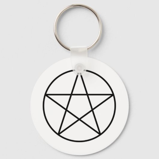 Pentagram binnen cirkel sleutelhanger (Voorkant)