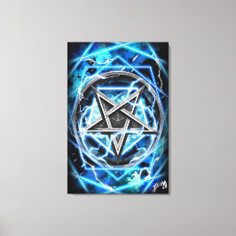 Pentagram blikseminslag canvas afdruk