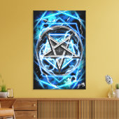 Pentagram blikseminslag canvas afdruk (Insitu (Woonkamer))