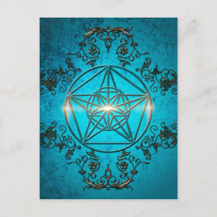 Pentagram, een magisch symbool. briefkaart