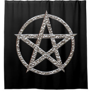 Pentagram Hammered Chrome Douche rideau