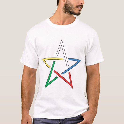 Pentagram kleursnijden t-shirt (Voorkant)