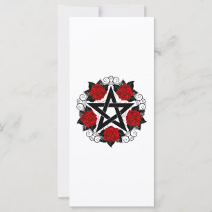 Pentagram met rode rozen