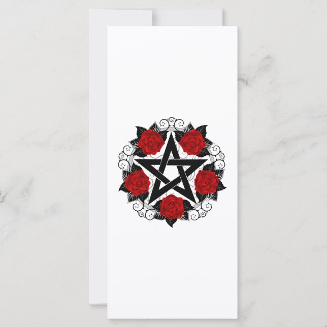 Pentagram met rode rozen (Voorkant)