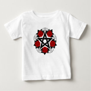 Pentagram met rode rozen