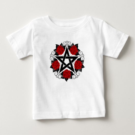 Pentagram met rode rozen (Voorkant)
