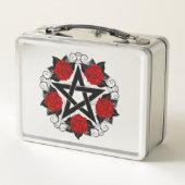 Pentagram met rode rozen (Achterkant)