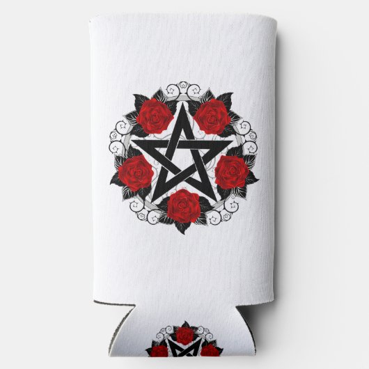 Pentagram met rode rozen (Achterkant)