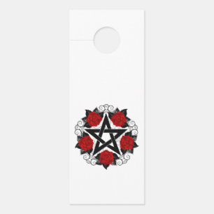 Pentagram met rode rozen
