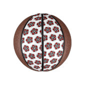 Pentagram met rode rozen basketbal (Verticaal)