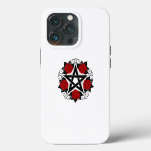 Pentagram met rode rozen iPhone 13 pro hoesje