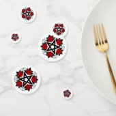 Pentagram met rode rozen confetti (Groep)